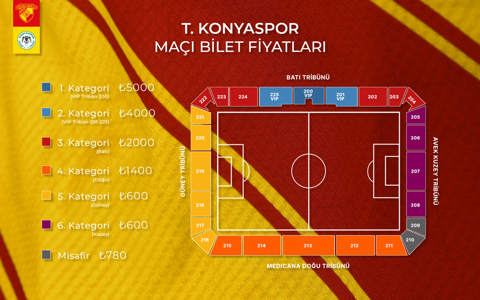 T. KONYASPOR MAÇININ BİLETLERİ SATIŞA ÇIKIYOR